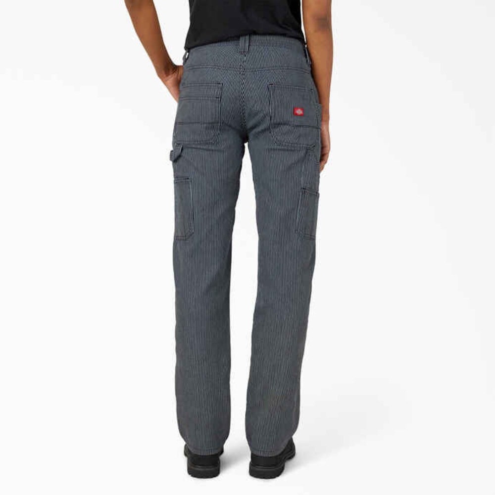 Dickies Black Pinstripe Boot Cut Work Pants